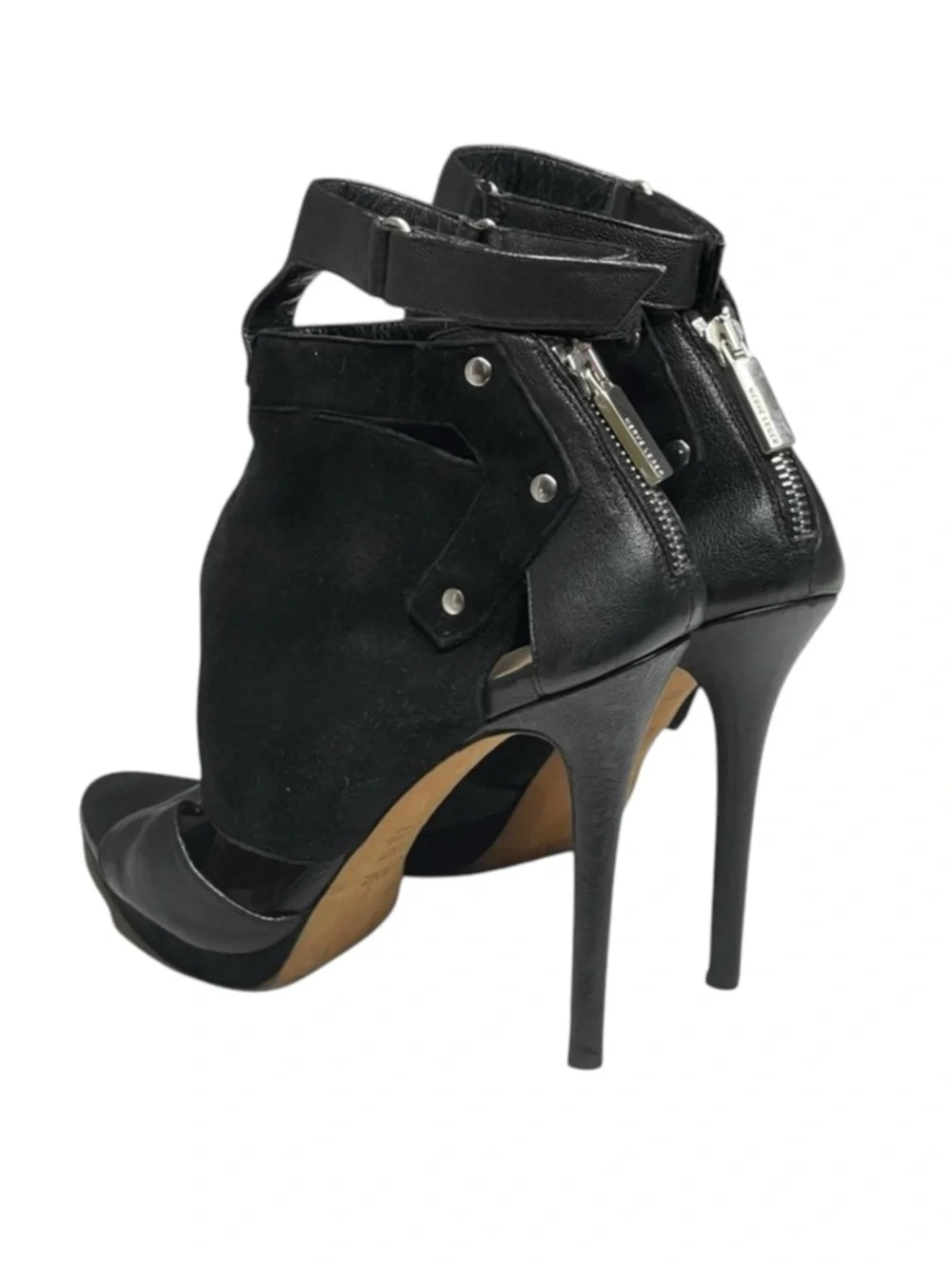Herve Leger 𖤐 Platform Suede Leather Stiletto Heel Ankle Booties 𖤐 Black 37 7